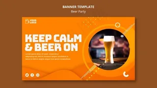 啤酒派对横幅banner模板