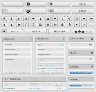 网页设计元素集白色