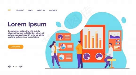 办公人员分析和研究业务数据