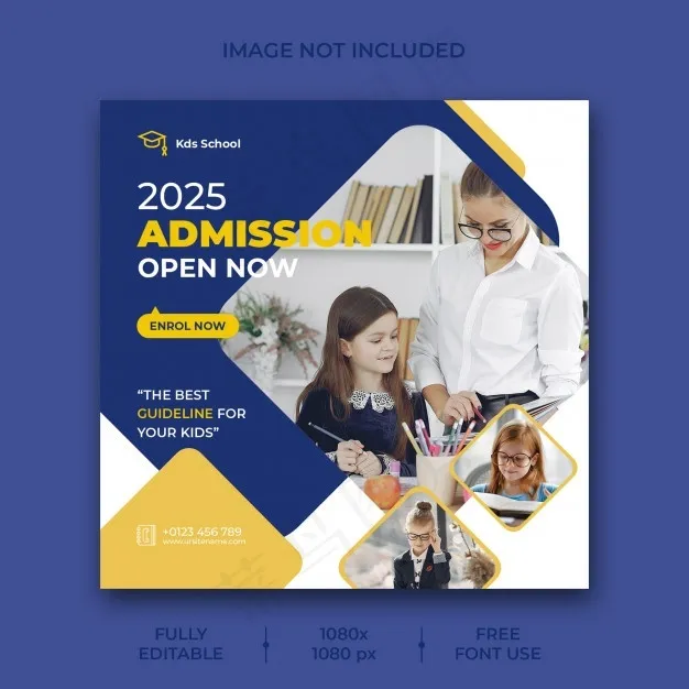 入学社交媒体帖子psd模版下载