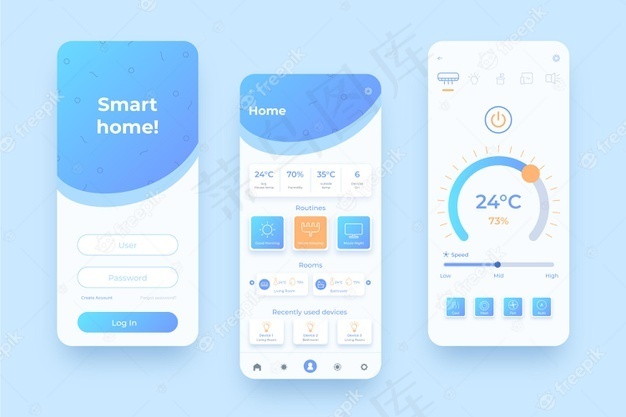 智能家居管理移动主页eps,ai矢量模版下载