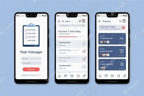 任务管理应用程序界面模板