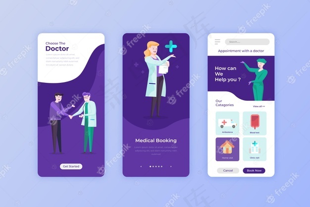 带有虚拟医生和客户端的医疗预约应用程序