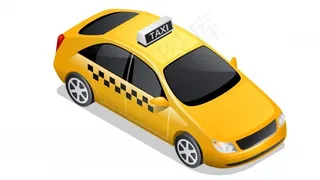 等轴测汽车图标方格驾驶室独立于白色