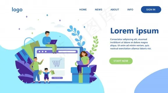 快乐的人们在网上购物