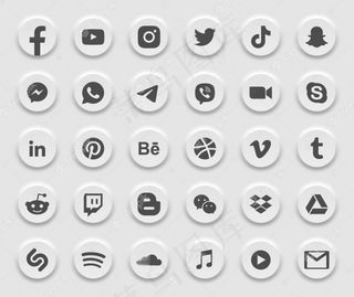 社交媒体现代3d网络图标集