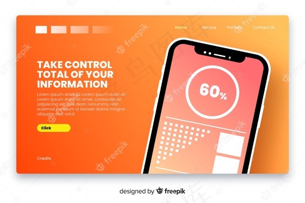 平面设计的智能手机登录页