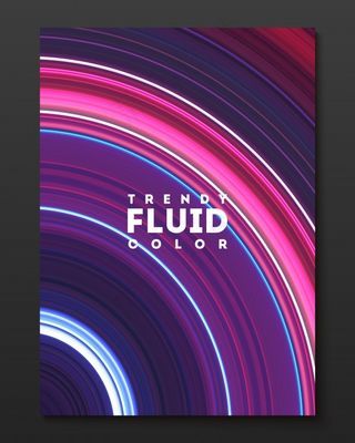 矢量覆盖设计模板与渐变色翘曲线。