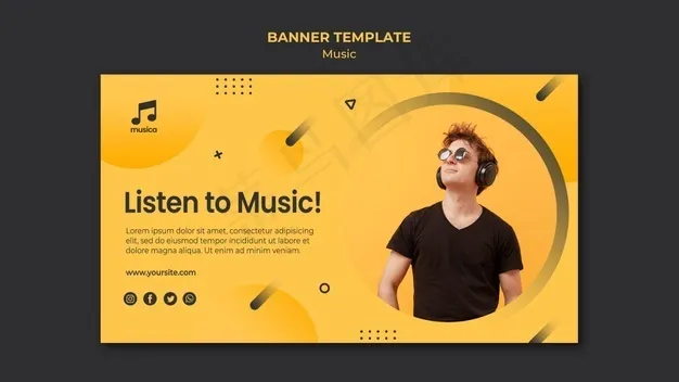 音乐横幅banner模板psd模版下载