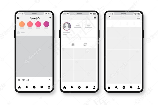 带有移动概念的Instagram配置文件接口模板eps,ai矢量模版下载