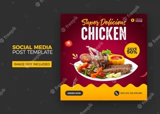 食品社交媒体模板模板