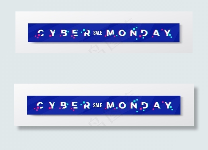 数字蓝色网络星期一时尚横幅banner或标题。