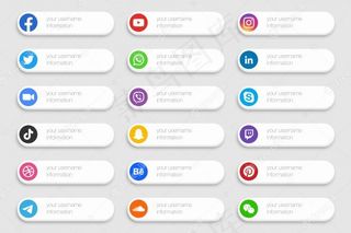 社交媒体网络横幅banner下三分之一图标集