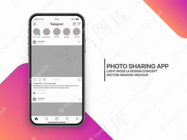 社交媒体模拟用户界面ux模板布局eps,ai矢量模版下载