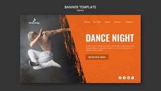 男子涉猎空中音乐学横幅banner模板