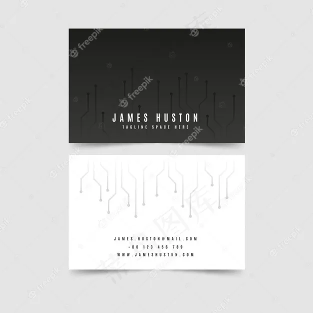 黑白名片模板eps,ai矢量模版下载