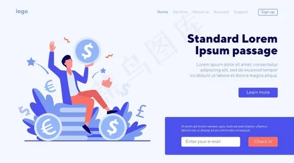 快乐商人赚钱平面矢量图 快乐商人赚钱平面矢量图