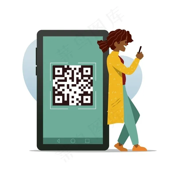 二维码字符扫描概念eps,ai矢量模版下载