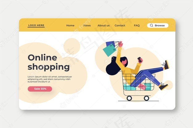 平面设计网上购物登录页模板eps,ai矢量模版下载
