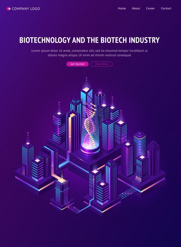 生物技术产业等距图eps,ai矢量模版下载