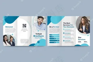 带照片的抽象三折页小册子模板