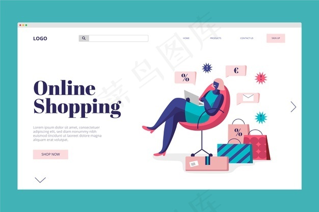 登陆页面在线购物概念eps,ai矢量模版下载