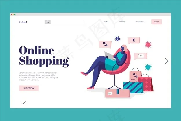 登陆页面在线购物概念eps,ai矢量模版下载