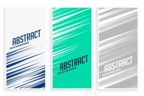 带有三种颜色快速运动线条的抽象横幅banner