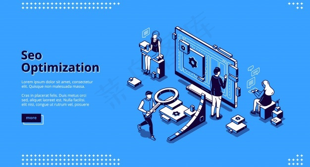 Seo优化等距登录页横幅bannereps,ai矢量模版下载
