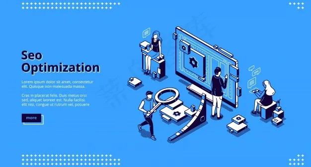 Seo优化等距登录页横幅bannereps,ai矢量模版下载
