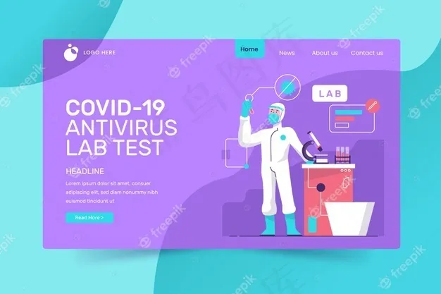 Covid-19测试登录页样式eps,ai矢量模版下载