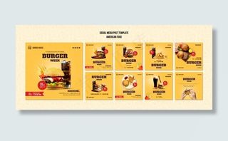 美国食品社交媒体帖子模板
