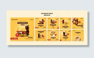 美国食品社交媒体帖子模板