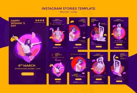 妇女节可爱女孩模板故事模板