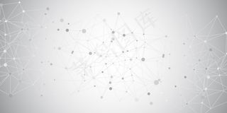 连接线和点设计的几何横幅banner