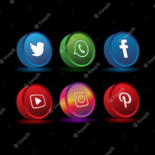 社交媒体3d彩色