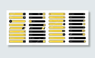 白色背景上的搜索框设计元素。