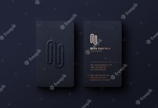 深色名片上的豪华标志模型样机