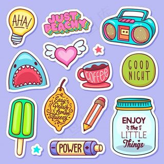 贴纸图标手绘涂鸦