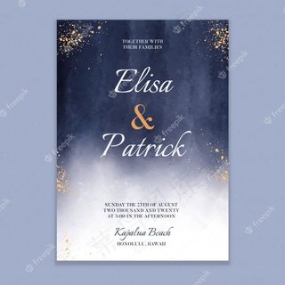 水彩水洗婚礼请柬