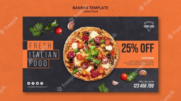 意大利食品横幅banner模板psd模版下载