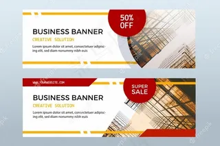 一套带有照片的销售横幅banner