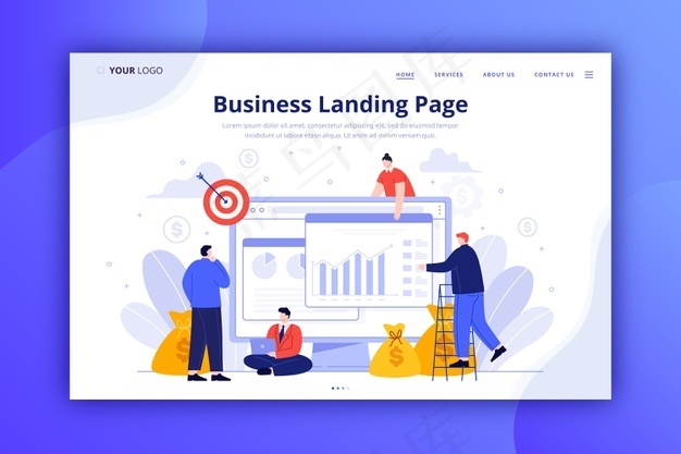 业务登录页的Web模板eps,ai矢量模版下载