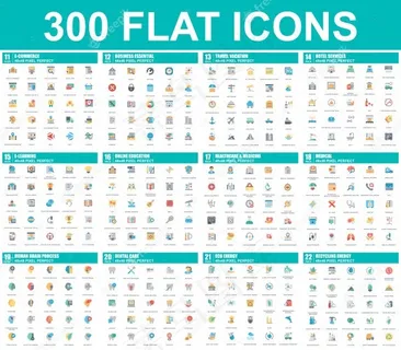 简单的矢量平面图标集