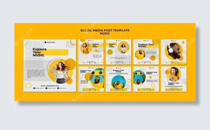 浏览您的音乐社交媒体帖子psd模版下载