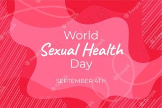 世界性健康日粉色波浪背景