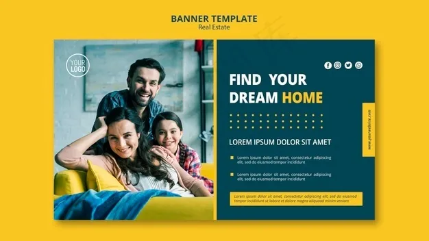 房地产概念横幅banner风格psd模版下载