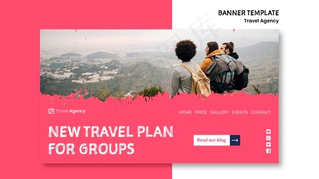 旅行社横幅banner模板psd模版下载