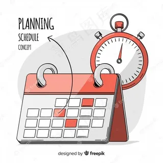 可爱的手绘计划时间表概念