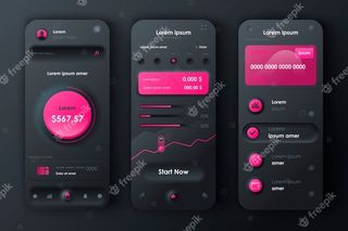 新形态手机app移动应用程序用户界面ux套件金融服务独特的新形态风格。